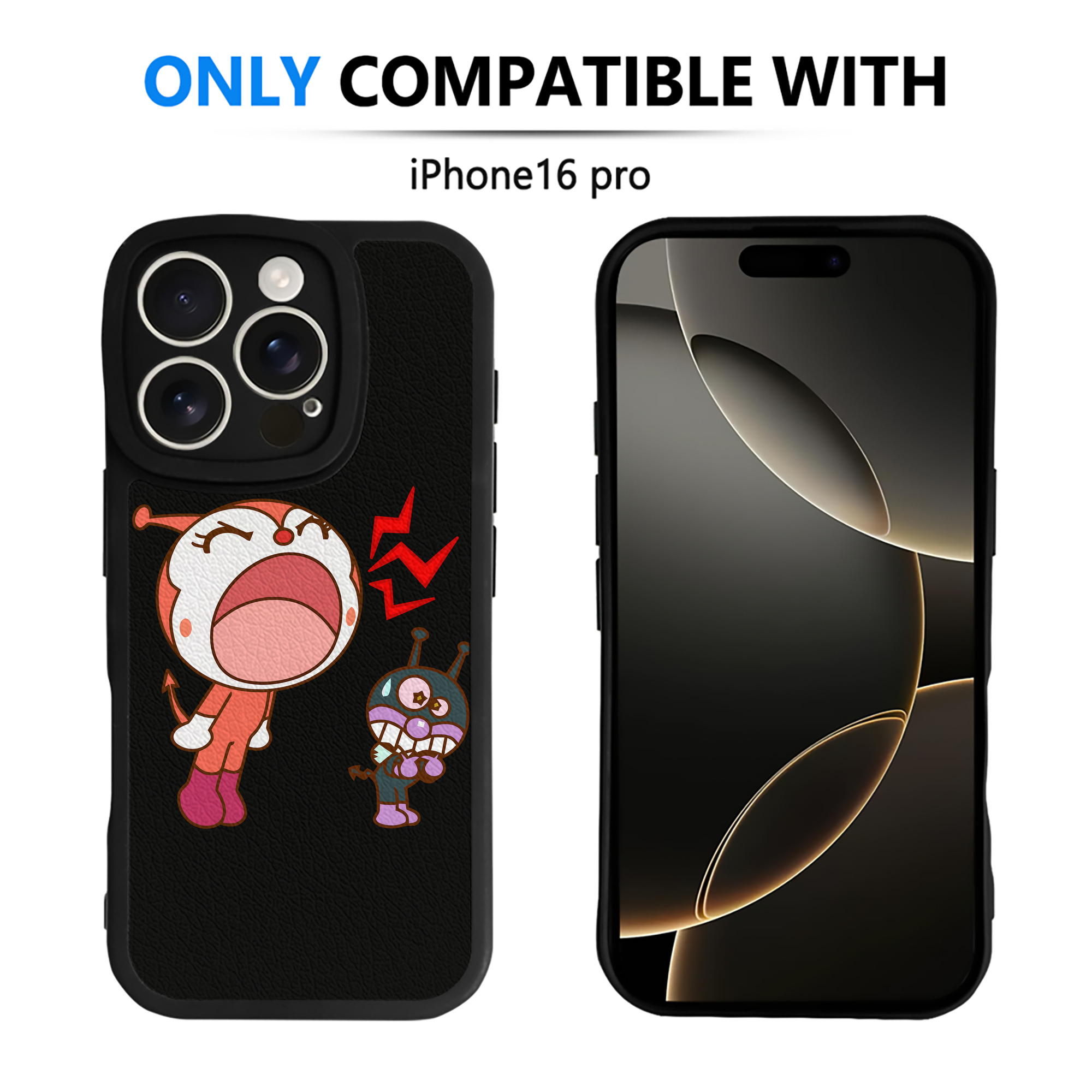 （画像用） アンパンマン Anpanman 【iPhone 16シリーズ対応】シリコンスマホケース（レザー調） 材質：シリコン